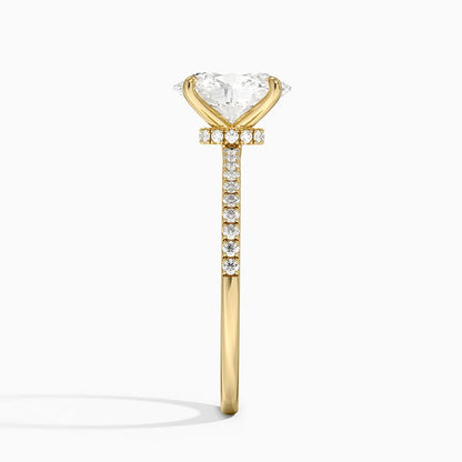 1.60 Carat Princess Halo Design Solitaire Lab Diamond Ring 18K - Florina 