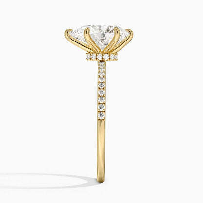 1.60 Carat Princess Halo Design Solitaire Lab Diamond Ring 18K - Florina 
