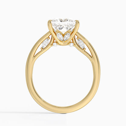 2.30 Princess Kesim Hidden Halo Tasarım Tektaş Laboratuvar Pırlanta Yüzük - Dalara