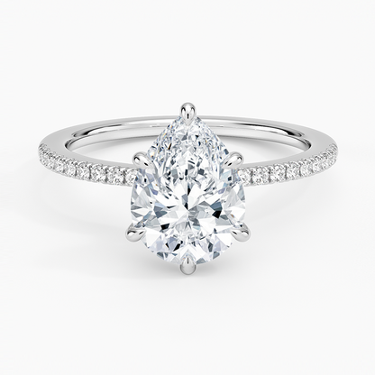1.60 Carat Princess Halo Design Solitaire Lab Diamond Ring 18K - Florina 