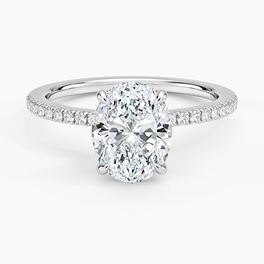 2.25 Karat Oval Kesim Hidden Halo Tasarım Tektaş Laboratuvar Pırlanta Yüzük - Filora - Bold Diamonds