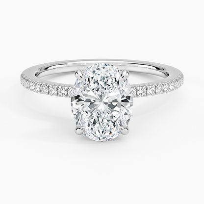 1.60 Carat Princess Halo Design Solitaire Lab Diamond Ring 18K - Florina 