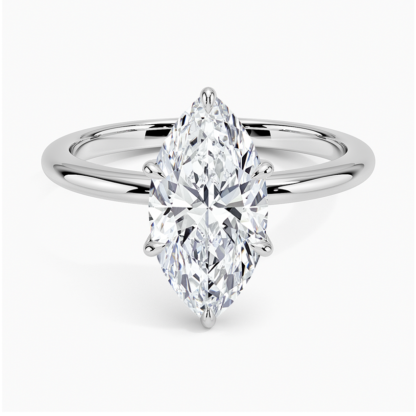 2.10 Karat Marquise Kesim Hidden Halo Tasarım Tektaş Laboratuvar Pırlanta Yüzük - Bern