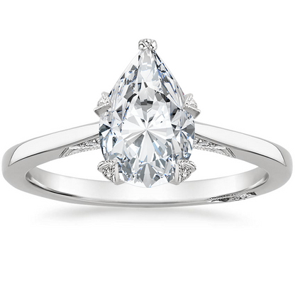 2.25 Damla Kesim Hidden Halo Tasarım Tektaş Laboratuvar Pırlanta Yüzük - Telara