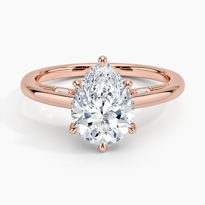 2.30 Damla Kesim Hidden Halo Tasarım Tektaş Laboratuvar Pırlanta Yüzük - Dalara