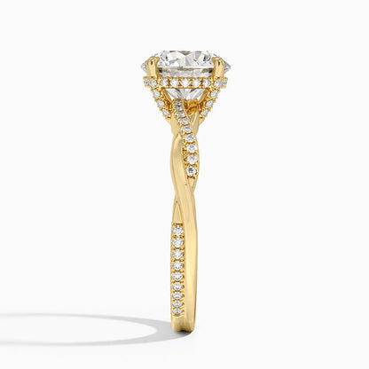 2.25 Karat Hidden Halo Tasarım Tektaş Laboratuvar Pırlanta Yüzük 18K  - Talora