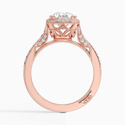 2.50 Damla Kesim Halo Tasarım Tektaş Laboratuvar Pırlanta Yüzük 18K - Tilara