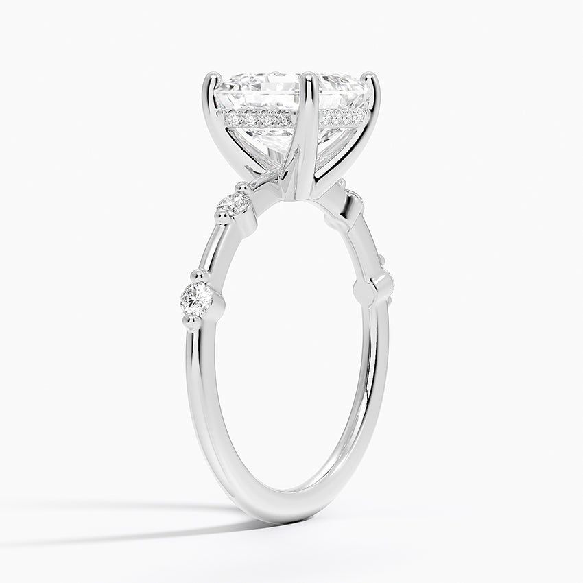 2.20 Karat Asscher Kesim Hidden Halo Tasarım Tektaş Laboratuvar Pırlanta Yüzük - Nice