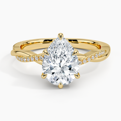 1.60 Carat Princess Halo Design Solitaire Lab Diamond Ring 18K - Florina 