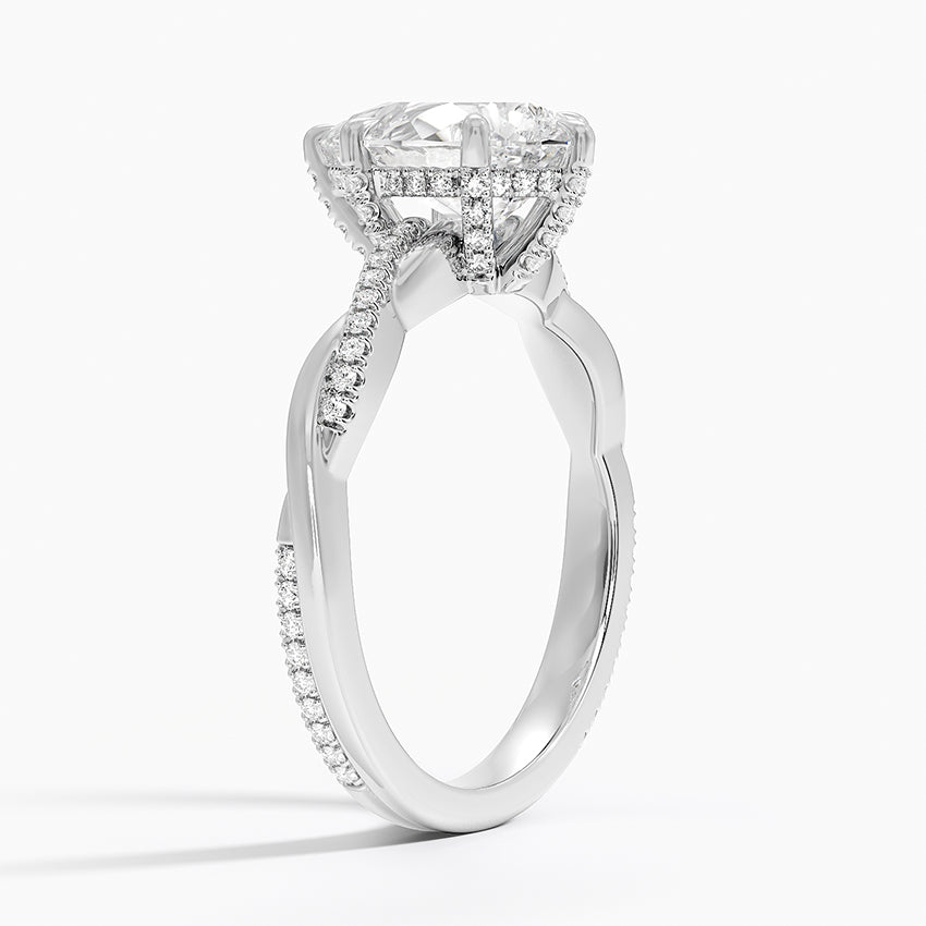 2.25 Karat Damla Kesim Hidden Halo Tasarım Tektaş Laboratuvar Pırlanta Yüzük 18K  - Talora