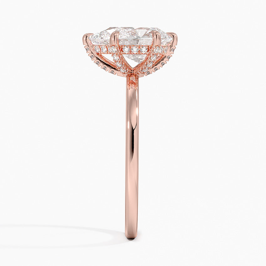 2.15 Karat Damla Kesim Hidden Halo Tasarım Tektaş Laboratuvar Pırlanta Yüzük - Gilora - Bold Diamonds