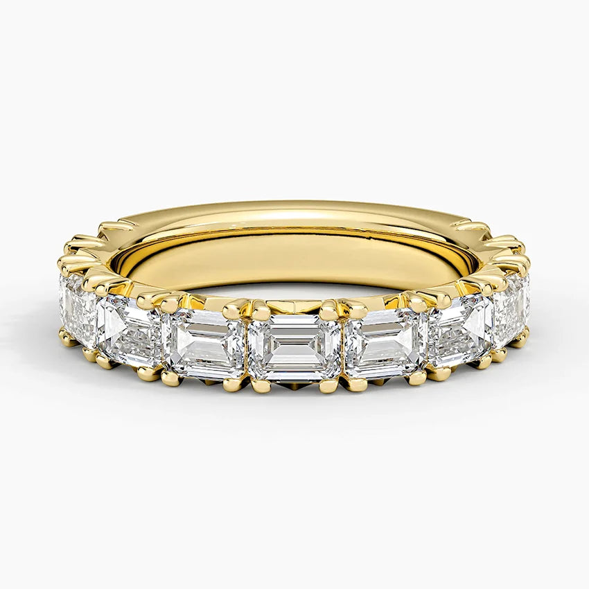 Tam Tur Yüzük 2.00 Karat Emerald Kesim Laboratuvar Pırlanta Yüzük 18K - Bold Diamonds