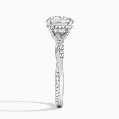 2.25 Karat Hidden Halo Tasarım Tektaş Laboratuvar Pırlanta Yüzük 18K  - Talora