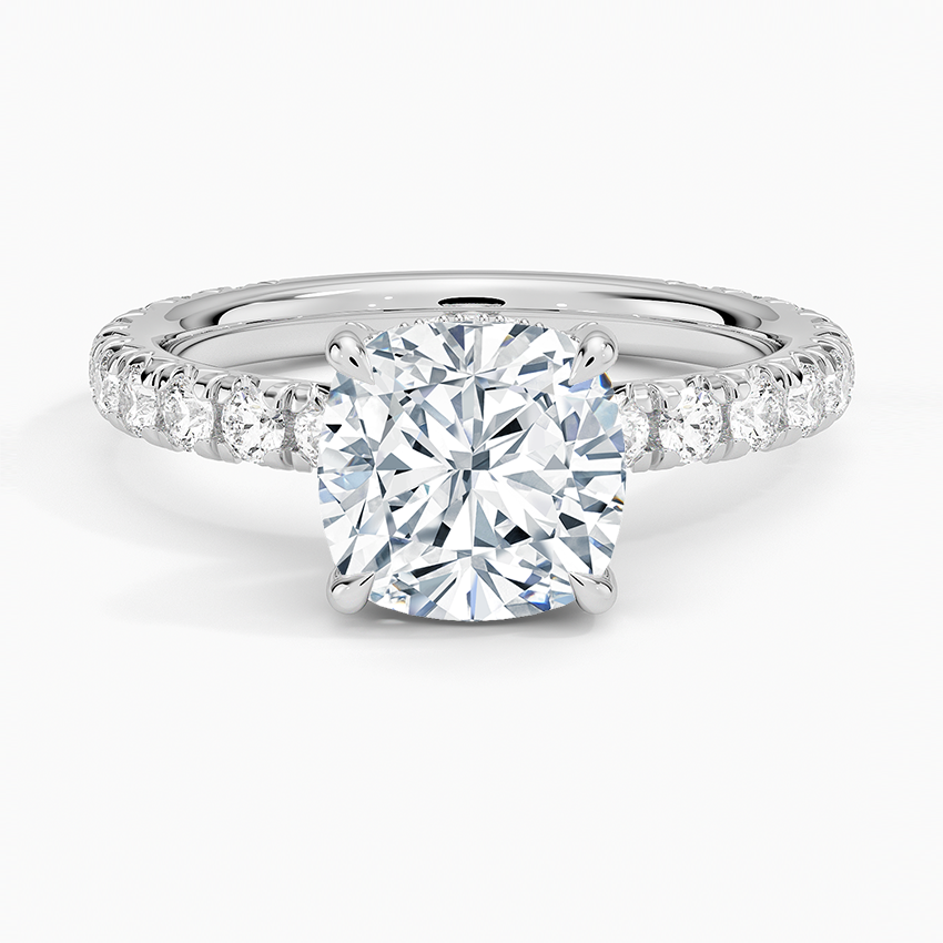 2.75 Karat Cushion Kesim Hidden Halo Tasarım Tektaş Laboratuvar Pırlanta Yüzük 18K  - Selora - Bold Diamonds