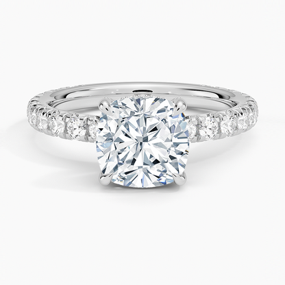 1.60 Carat Princess Halo Design Solitaire Lab Diamond Ring 18K - Florina 