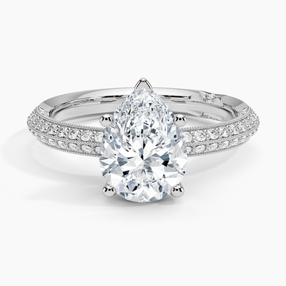 2.50 Damla Kesim Yarım Tur Tasarım Tektaş Laboratuvar Pırlanta Yüzük - Selara