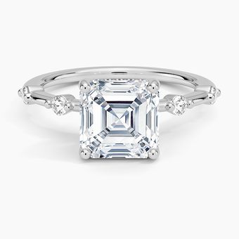 2.20 Karat Asscher Kesim Hidden Halo Tasarım Tektaş Laboratuvar Pırlanta Yüzük - Nice