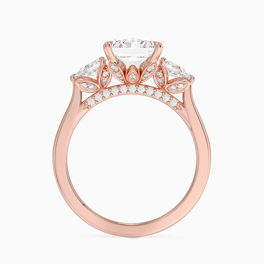 2.75 Karat Radiant Kesim Hidden Halo Tasarım Tektaş Laboratuvar Pırlanta Yüzük - Verona