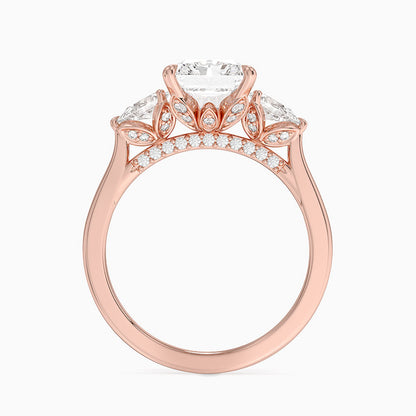 1.60 Carat Princess Halo Design Solitaire Lab Diamond Ring 18K - Florina 