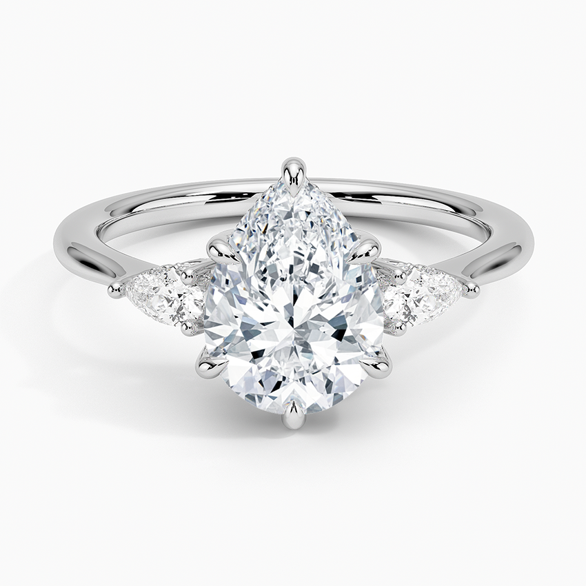 1.60 Carat Princess Halo Design Solitaire Lab Diamond Ring 18K - Florina 