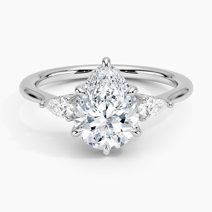 1.60 Carat Princess Halo Design Solitaire Lab Diamond Ring 18K - Florina 