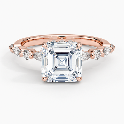 1.60 Carat Princess Halo Design Solitaire Lab Diamond Ring 18K - Florina 