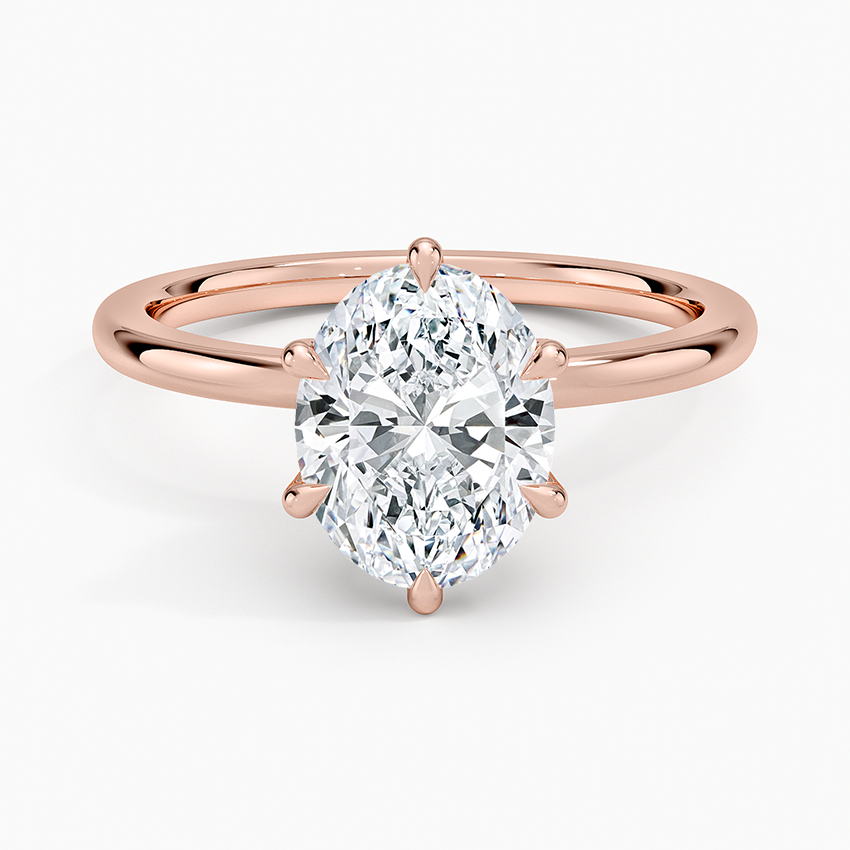 Altı Tırnak 2.15 Karat Oval Kesim Hidden Halo Tasarım Tektaş Laboratuvar Pırlanta Yüzük - Delora - Bold Diamonds