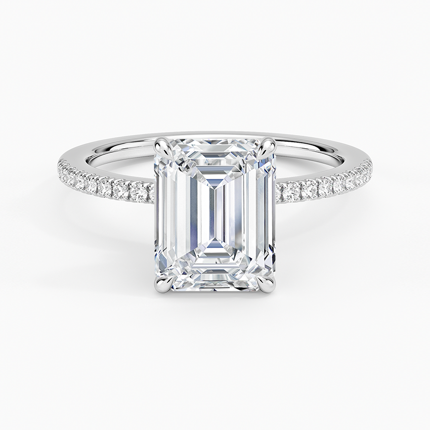 2.25 Karat Emerald Kesim Hidden Halo Tasarım Tektaş Laboratuvar Pırlanta Yüzük - Filora - Bold Diamonds