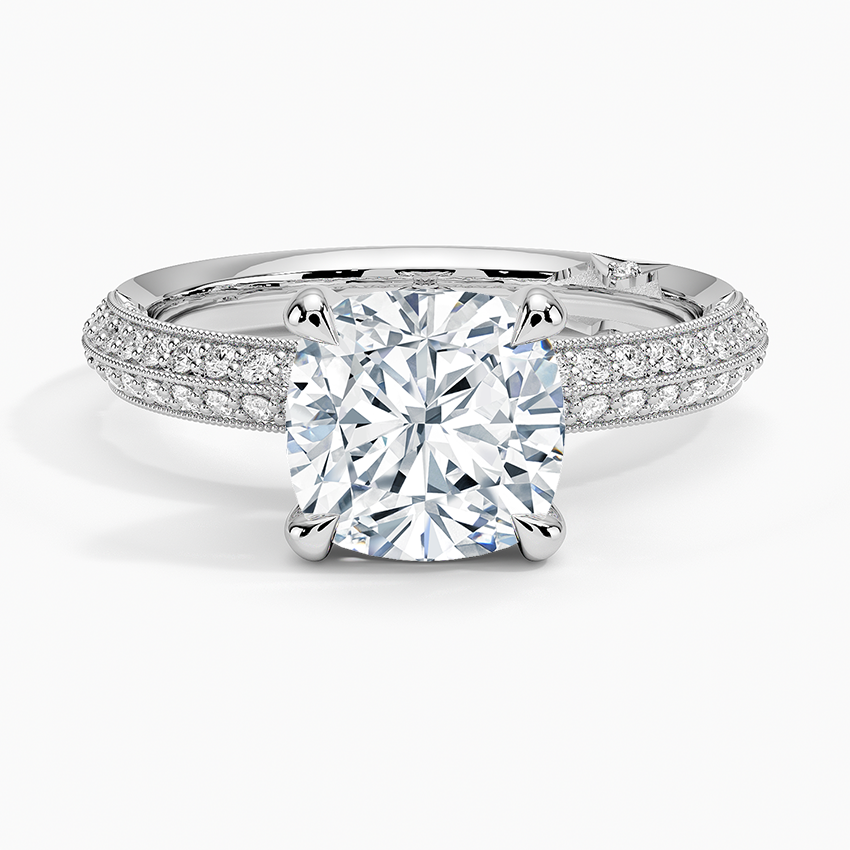 2.50 Cushion Kesim Yarım Tur Tasarım Tektaş Laboratuvar Pırlanta Yüzük - Selara