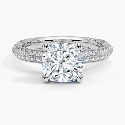 2.50 Cushion Kesim Yarım Tur Tasarım Tektaş Laboratuvar Pırlanta Yüzük - Selara