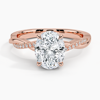 2.25 Karat Oval Kesim Hidden Halo Tasarım Tektaş Laboratuvar Pırlanta Yüzük 18K  - Talora