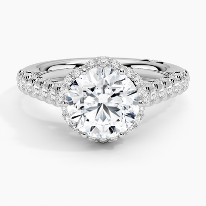 2.50 Hidden Halo Tasarım Tektaş Laboratuvar Pırlanta Yüzük 18K - Gilara