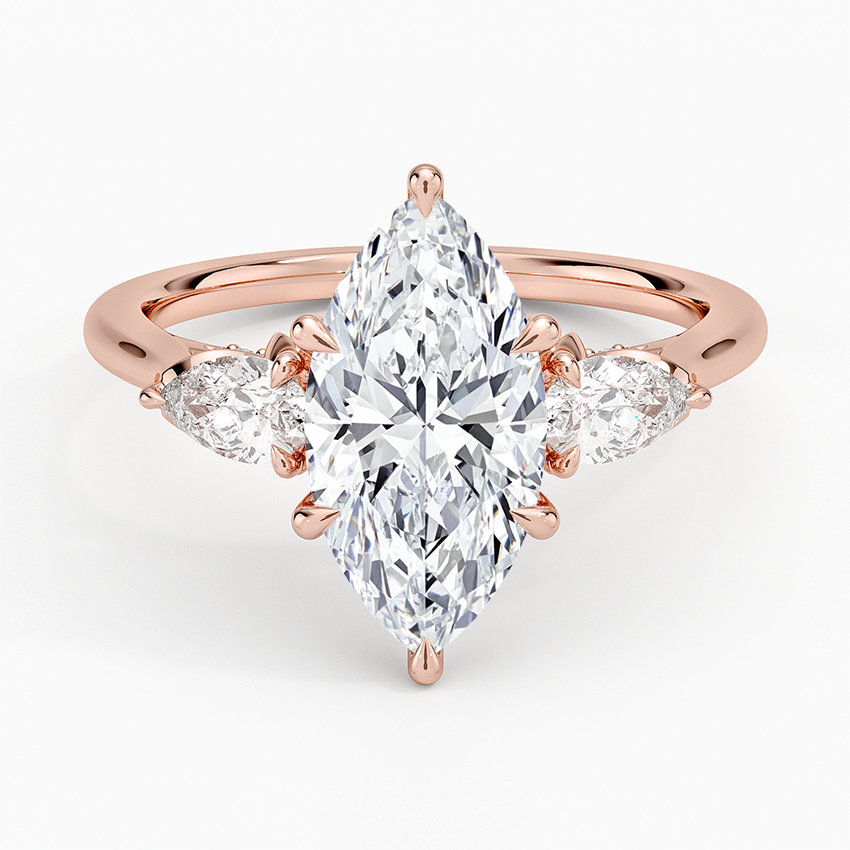 2.75 Karat Marquise Kesim Hidden Halo Tasarım Tektaş Laboratuvar Pırlanta Yüzük - Verona