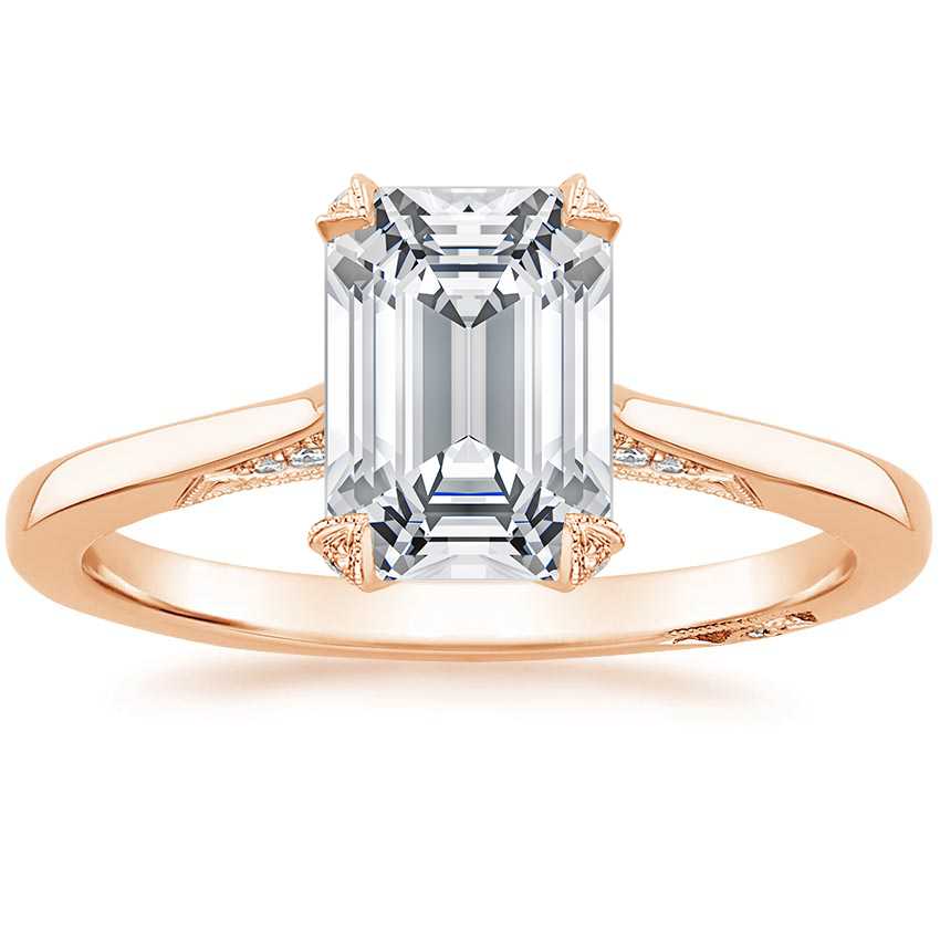 2.25 Karat Emerald Kesim Hidden Halo Tasarım Tektaş Laboratuvar Pırlanta Yüzük - Zurich