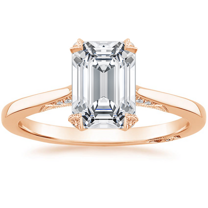 2.25 Emerald Kesim Hidden Halo Tasarım Tektaş Laboratuvar Pırlanta Yüzük - Telara