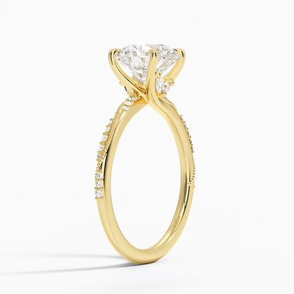 2.25 Karat Hidden Halo Tasarım Tektaş Laboratuvar Pırlanta Yüzük 18K  - Melora - Bold Diamonds