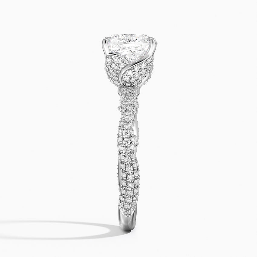 2.75 Karat Cushion Kesim Hidden Halo Tasarım Tektaş Laboratuvar Pırlanta Yüzük - Sorrento