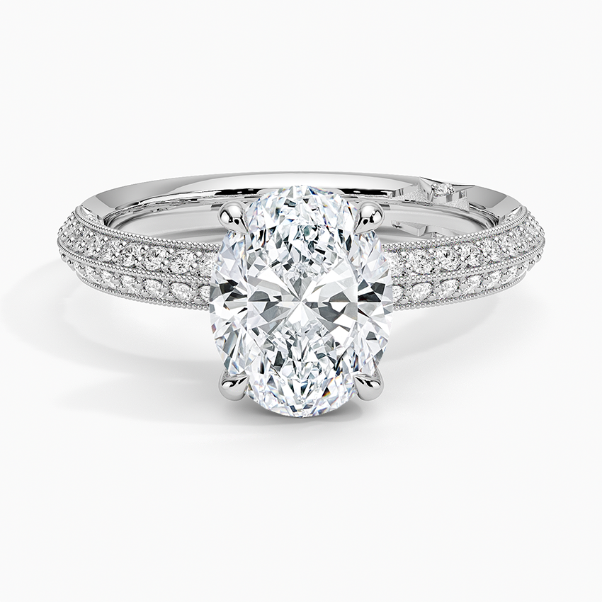 2.50 Oval Kesim Yarım Tur Tasarım Tektaş Laboratuvar Pırlanta Yüzük - Selara