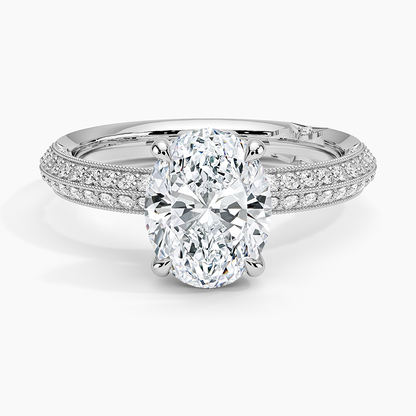 2.50 Oval Kesim Yarım Tur Tasarım Tektaş Laboratuvar Pırlanta Yüzük - Selara