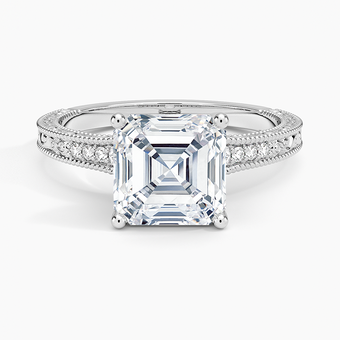 2.15 Karat Asscher Kesim Hidden Halo Tasarım Tektaş Laboratuvar Pırlanta Yüzük - Venice