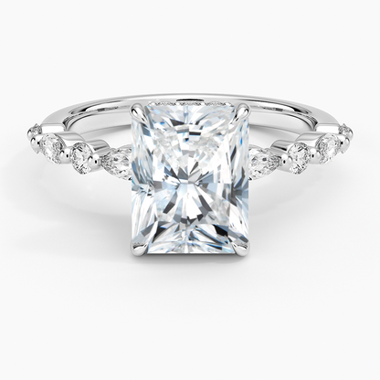 1.60 Carat Princess Halo Design Solitaire Lab Diamond Ring 18K - Florina 