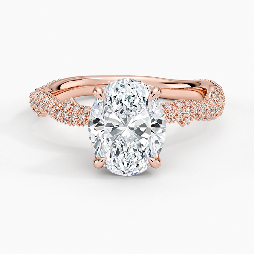 2.75 Karat Oval Kesim Hidden Halo Tasarım Tektaş Laboratuvar Pırlanta Yüzük - Sorrento