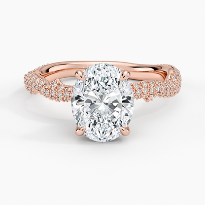 2.75 Oval Kesim Hidden Halo Tasarım Tektaş Laboratuvar Pırlanta Yüzük - Filara