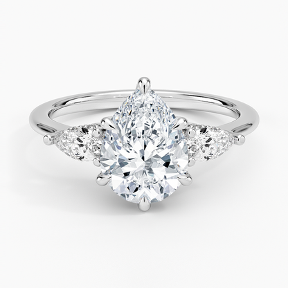 2.50 Damla Kesim Hidden Halo Tasarım Tektaş Laboratuvar Pırlanta Yüzük - Nilora