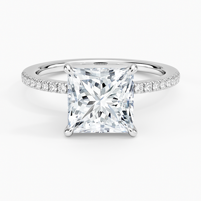1.60 Carat Princess Halo Design Solitaire Lab Diamond Ring 18K - Florina 