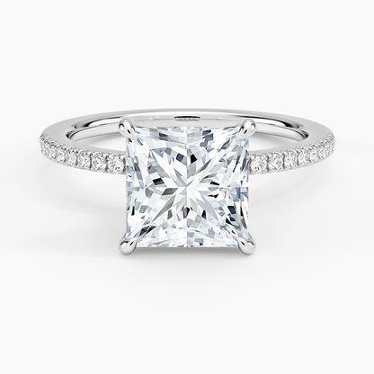 1.60 Carat Princess Halo Design Solitaire Lab Diamond Ring 18K - Florina 