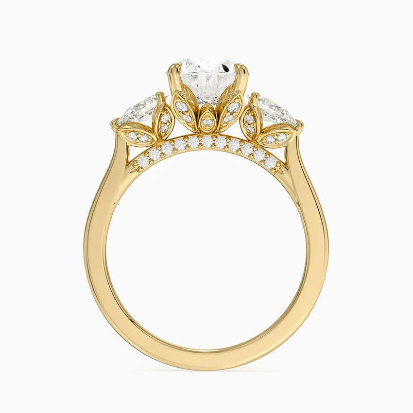 2.75 Karat Oval Kesim Hidden Halo Tasarım Tektaş Laboratuvar Pırlanta Yüzük - Verona