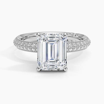 2.50 Emerald Kesim Yarım Tur Tasarım Tektaş Laboratuvar Pırlanta Yüzük - Selara