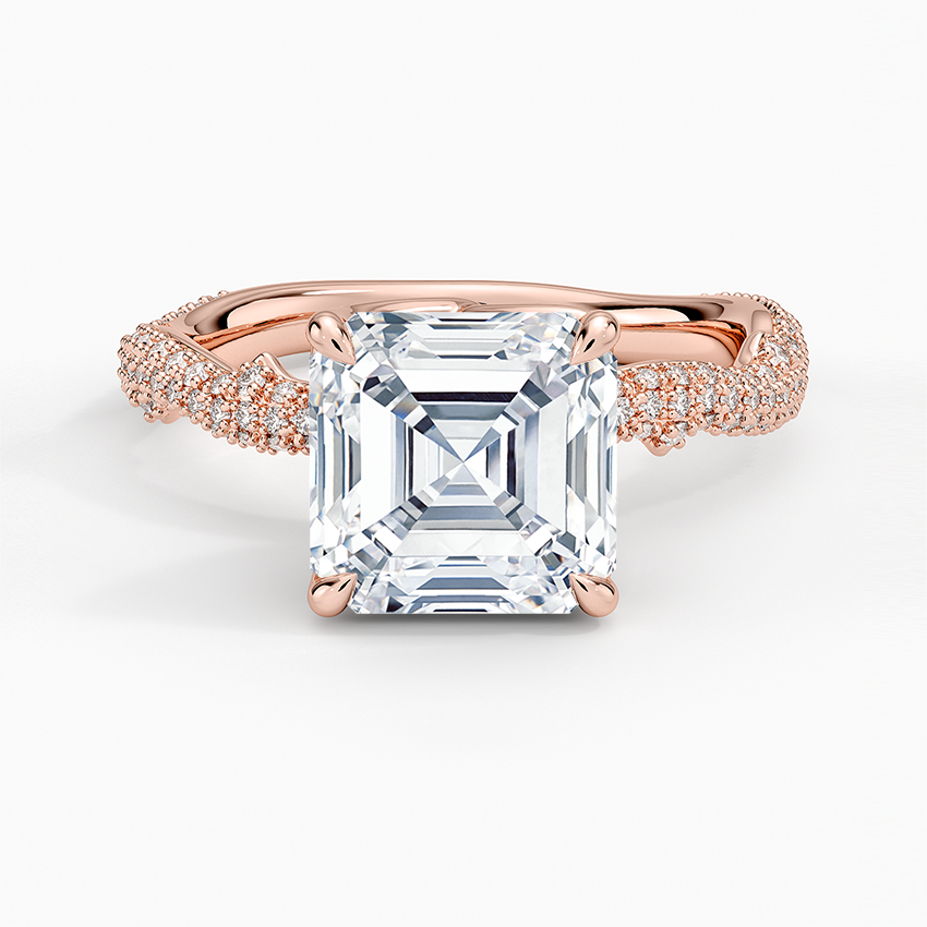 2.75 Karat Asscher Kesim Hidden Halo Tasarım Tektaş Laboratuvar Pırlanta Yüzük - Sorrento