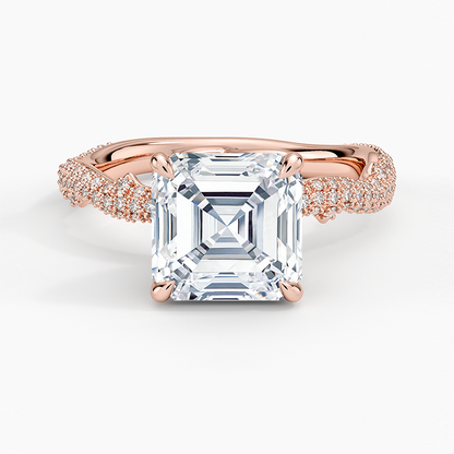 2.75 Asscher Kesim Hidden Halo Tasarım Tektaş Laboratuvar Pırlanta Yüzük - Filara